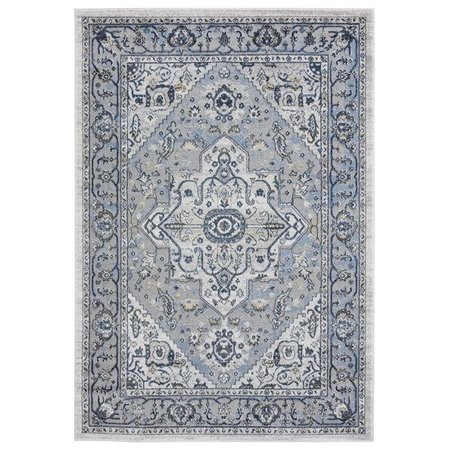 UNITED WEAVERS OF AMERICA United Weavers of America 2610 20067 58 Veronica Adaleigh Blue & Grey Area Rectangle Rug; 5 ft. 3 in. x 7 ft. 2 in. 2610 20067 58